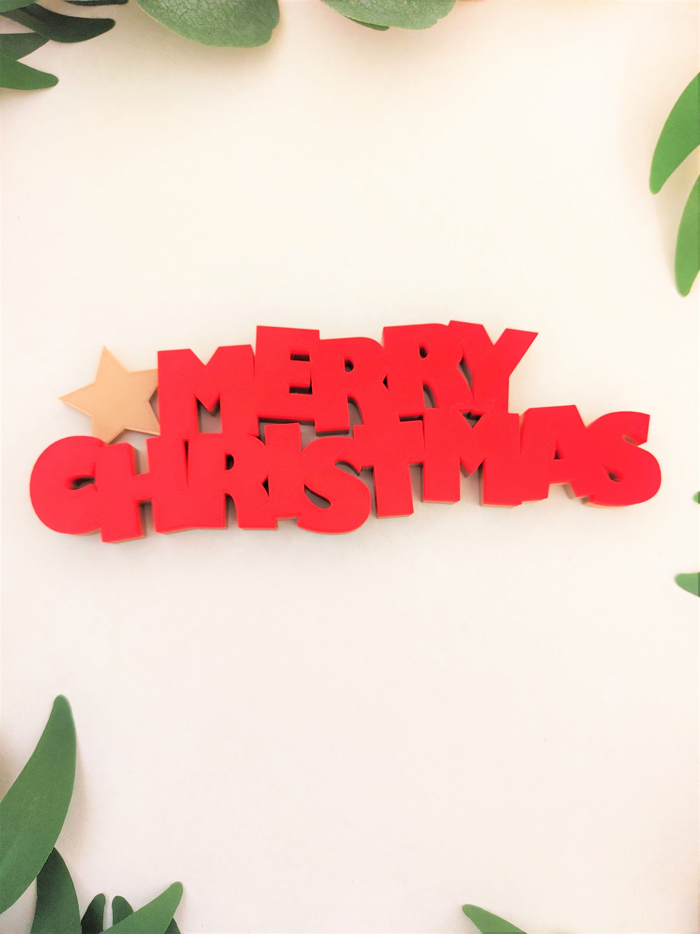 Merry Christmas sign | Christmas star | Holidays home decor | book shelf decoration for Christmas